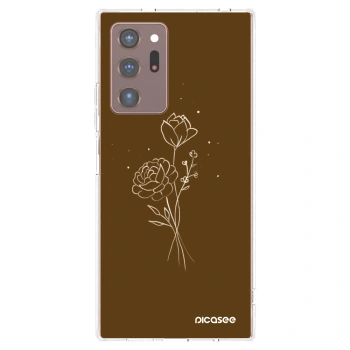 Picasee silikónový prehľadný obal pre Samsung Galaxy Note 20 Ultra - Brown flowers