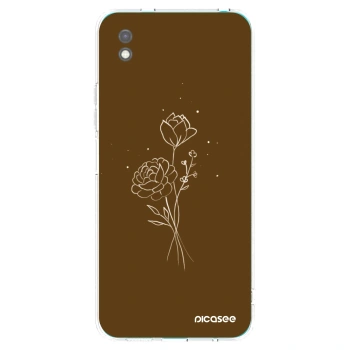 Picasee silikónový čierny obal pre Xiaomi Redmi 9A - Brown flowers