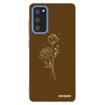 Picasee silikónový prehľadný obal pre Samsung Galaxy S20 FE - Brown flowers
