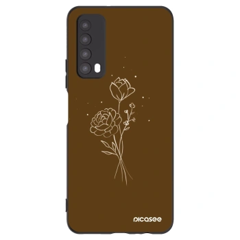Picasee silikónový čierny obal pre Huawei P Smart 2021 - Brown flowers