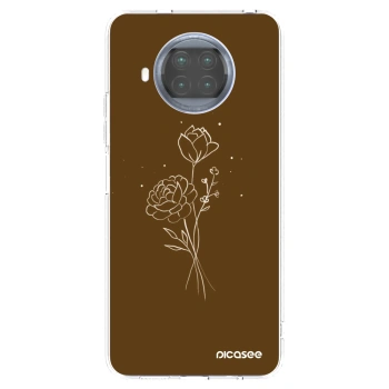 Picasee silikónový prehľadný obal pre Xiaomi Mi 10T Lite - Brown flowers