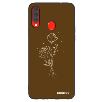 Obal pre Samsung Galaxy A20s - Brown flowers