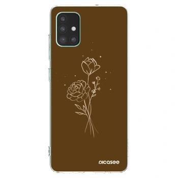 Picasee silikónový prehľadný obal pre Samsung Galaxy M51 M515F - Brown flowers