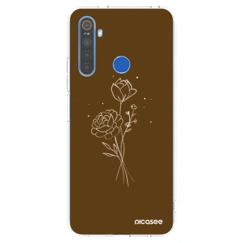 Picasee silikónový prehľadný obal pre Realme 5 - Brown flowers