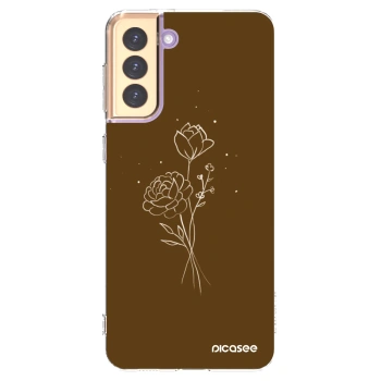 Picasee silikónový prehľadný obal pre Samsung Galaxy S21+ 5G G996F - Brown flowers