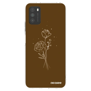 Picasee silikónový prehľadný obal pre Xiaomi Poco M3 - Brown flowers