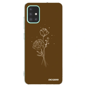 Picasee silikónový prehľadný obal pre Samsung Galaxy M31s - Brown flowers