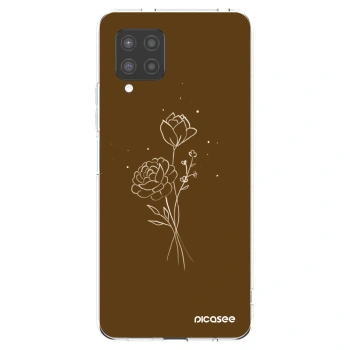 Picasee silikónový prehľadný obal pre Samsung Galaxy A42 A426B - Brown flowers