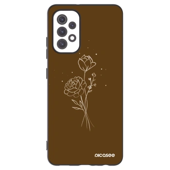 Picasee silikónový čierny obal pre Samsung Galaxy A32 5G A326B - Brown flowers