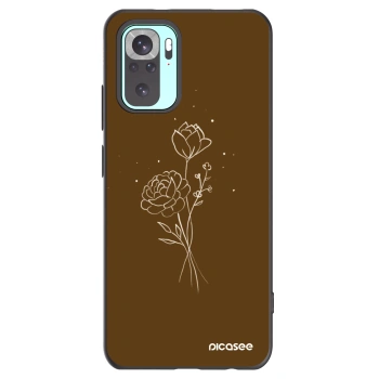 Picasee silikónový čierny obal pre Xiaomi Redmi Note 10 Pro - Brown flowers