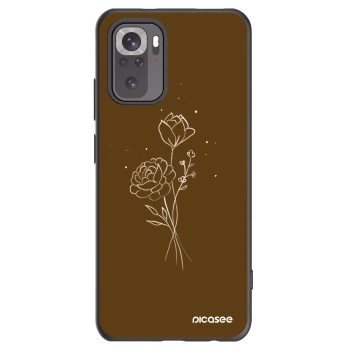 Picasee silikónový čierny obal pre Xiaomi Redmi Note 10S - Brown flowers
