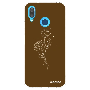 Picasee silikónový prehľadný obal pre Huawei P20 Lite - Brown flowers