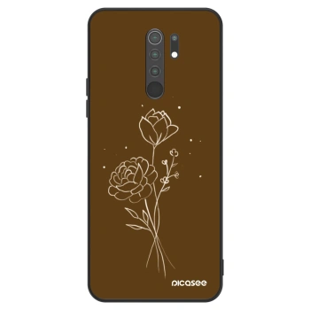 Obal pre Xiaomi Redmi 9 - Brown flowers