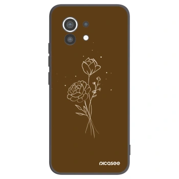 Picasee silikónový čierny obal pre Xiaomi Mi 11 - Brown flowers