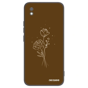 Picasee silikónový čierny obal pre Xiaomi Redmi 9AT - Brown flowers