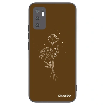 Picasee silikónový čierny obal pre Xiaomi Redmi Note 10 5G - Brown flowers