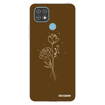 Picasee silikónový prehľadný obal pre Realme C21 - Brown flowers