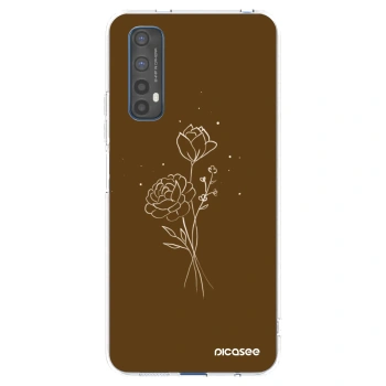 Picasee silikónový prehľadný obal pre Realme 7 - Brown flowers