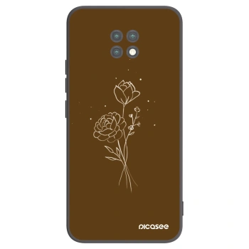 Picasee silikónový čierny obal pre Xiaomi Redmi Note 9T - Brown flowers