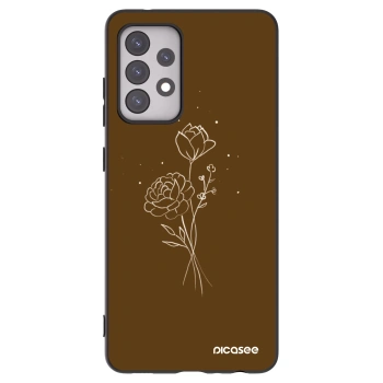 Picasee silikónový čierny obal pre Samsung Galaxy A52s 5G A528B - Brown flowers