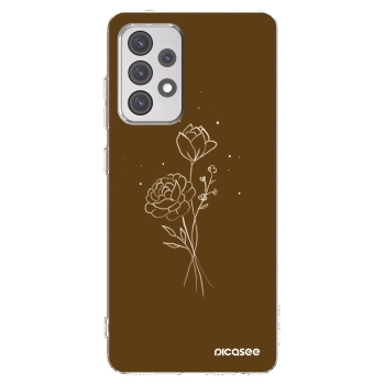 Picasee silikónový prehľadný obal pre Samsung Galaxy A52s 5G A528B - Brown flowers