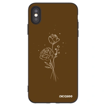 Picasee silikónový čierny obal pre Apple iPhone XS Max - Brown flowers