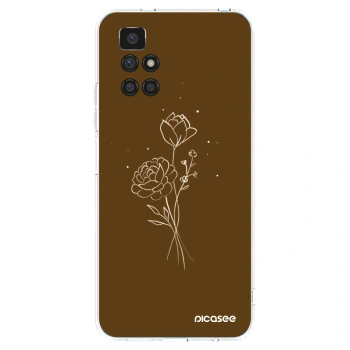 Picasee silikónový prehľadný obal pre Xiaomi Redmi 10 - Brown flowers