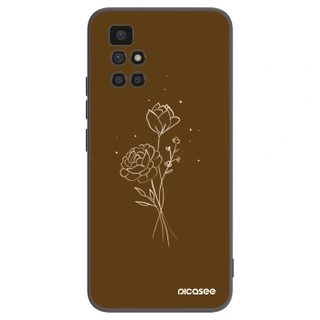 Picasee silikónový čierny obal pre Xiaomi Redmi 10 - Brown flowers