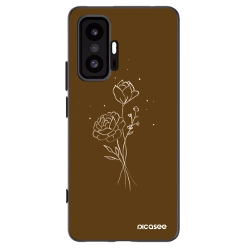 Picasee silikónový čierny obal pre Xiaomi 11T - Brown flowers