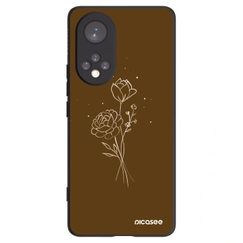 Picasee silikónový čierny obal pre Honor 50 5G - Brown flowers