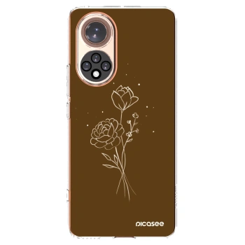 Picasee silikónový prehľadný obal pre Honor 50 5G - Brown flowers
