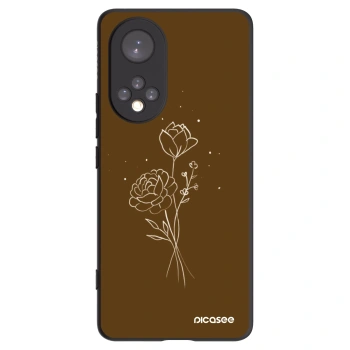 Picasee silikónový čierny obal pre Huawei Nova 9 - Brown flowers
