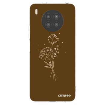 Picasee silikónový prehľadný obal pre Huawei Nova 8i - Brown flowers