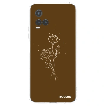 Picasee silikónový prehľadný obal pre Vivo Y33s - Brown flowers