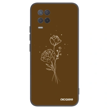 Picasee silikónový čierny obal pre Realme 8 5G - Brown flowers