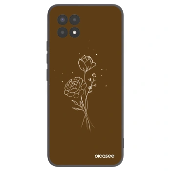 Picasee silikónový čierny obal pre Realme 8i - Brown flowers