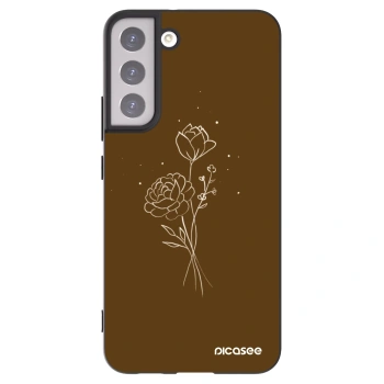 Picasee silikónový čierny obal pre Samsung Galaxy S22+ 5G - Brown flowers