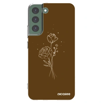 Picasee silikónový prehľadný obal pre Samsung Galaxy S22+ 5G - Brown flowers