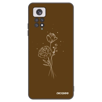 Picasee silikónový čierny obal pre Xiaomi Redmi Note 11 - Brown flowers