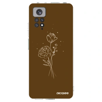 Picasee silikónový prehľadný obal pre Xiaomi Redmi Note 11S 4G - Brown flowers