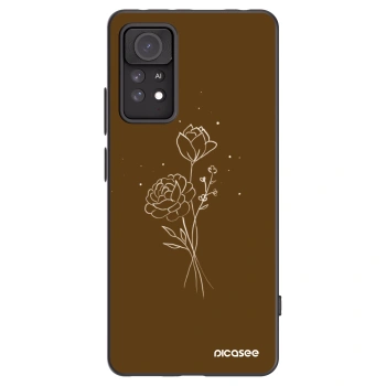 Picasee silikónový čierny obal pre Xiaomi Redmi Note 11 Pro 5G - Brown flowers