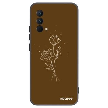 Picasee silikónový čierny obal pre Realme GT Master Edition 5G - Brown flowers
