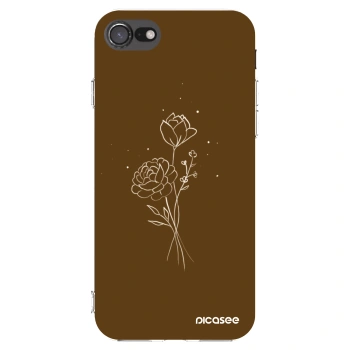 Picasee silikónový prehľadný obal pre Apple iPhone SE 2022 - Brown flowers