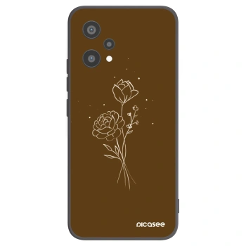 Picasee silikónový čierny obal pre Realme 9 Pro 5G - Brown flowers