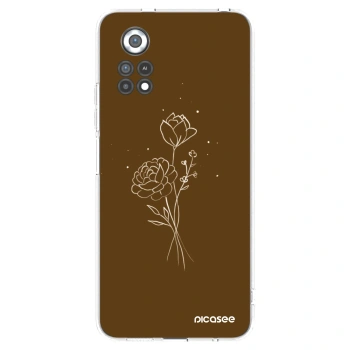 Picasee silikónový prehľadný obal pre Xiaomi Poco X4 Pro 5G - Brown flowers
