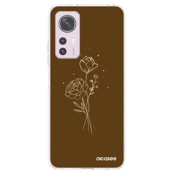 Picasee silikónový prehľadný obal pre Xiaomi 12 - Brown flowers