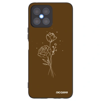 Picasee silikónový čierny obal pre Honor X8 4G - Brown flowers