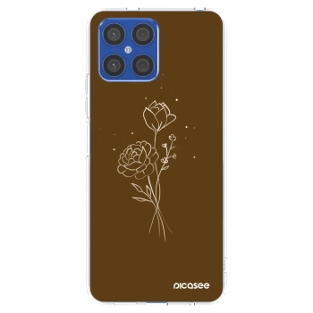 Picasee silikónový prehľadný obal pre Honor X8 4G - Brown flowers