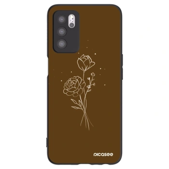 Picasee silikónový čierny obal pre OPPO A16 - Brown flowers