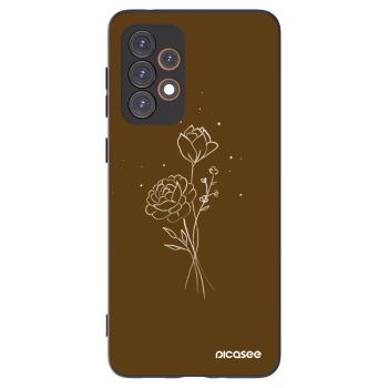 Picasee silikónový čierny obal pre Samsung Galaxy A33 5G A336 - Brown flowers